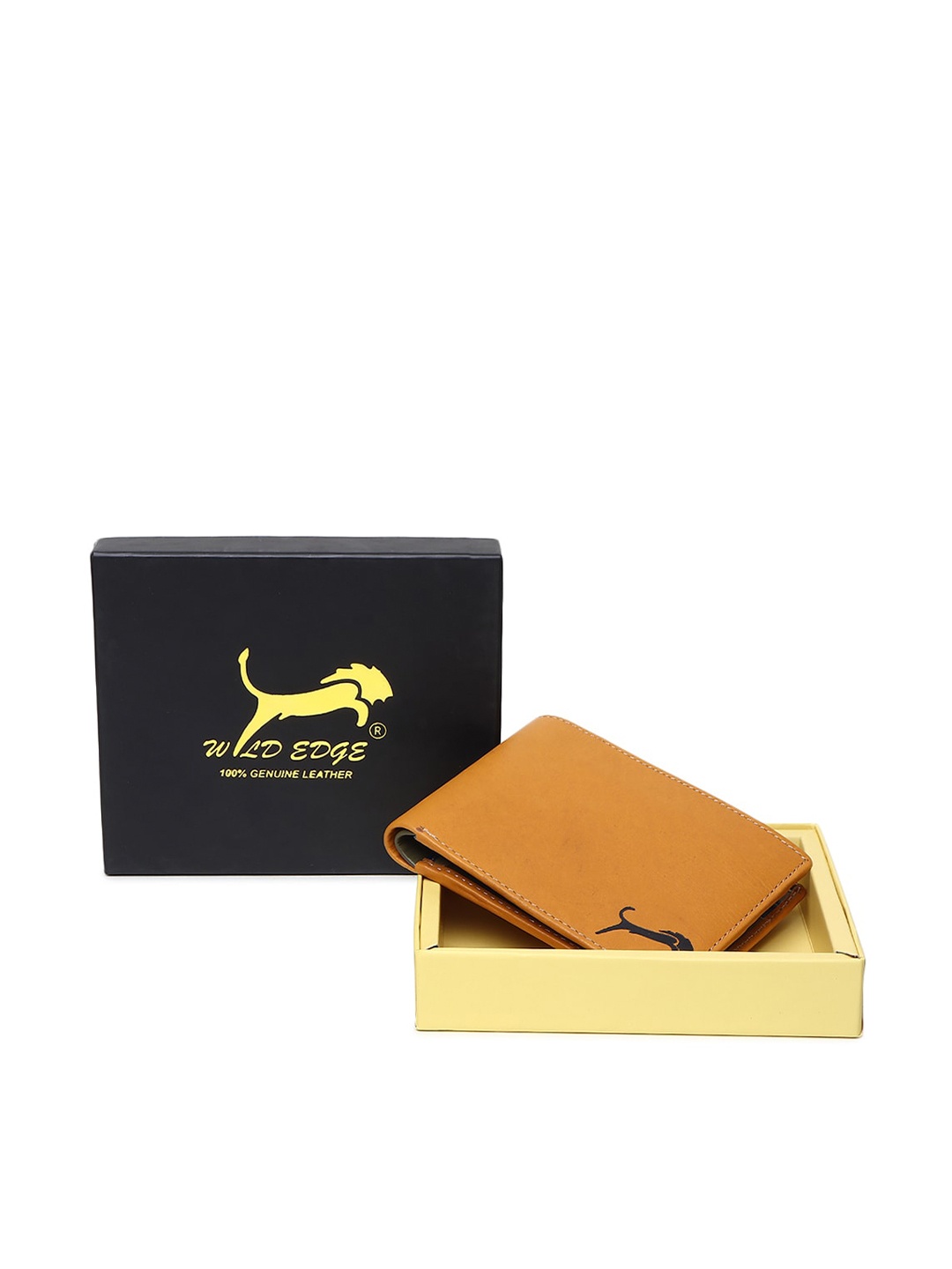 

WILD EDGE Men Yellow & Tan Leather Two Fold Wallet