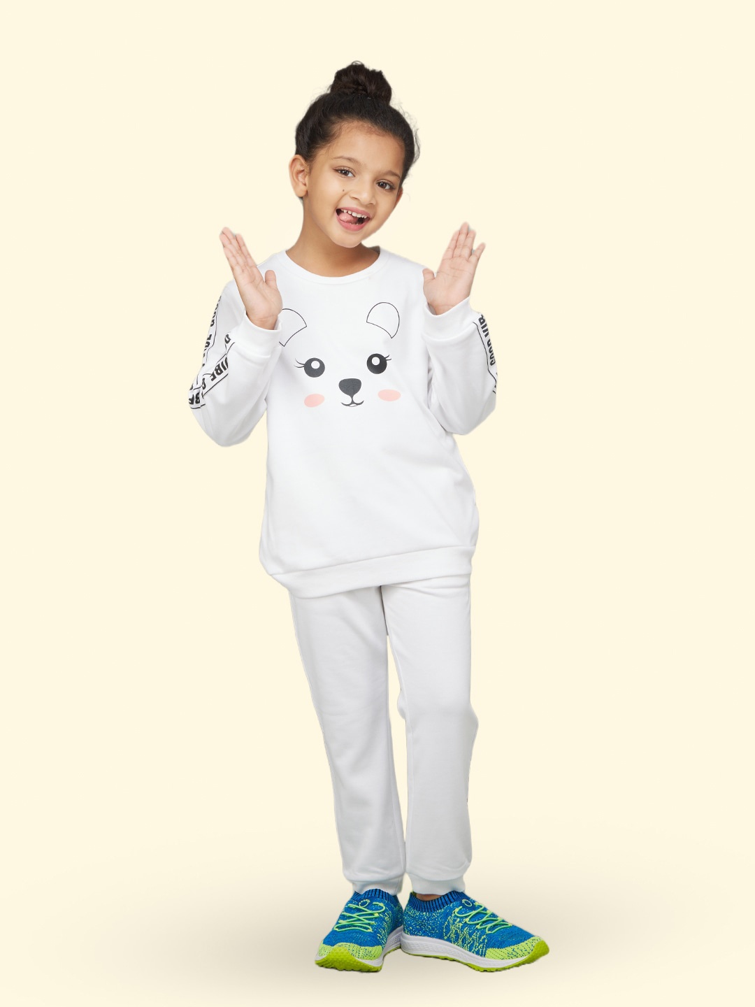 

Zalio Girls White & Black Printed Top with Pyjamas