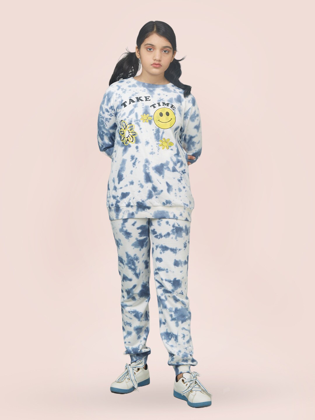 

Zalio Girls White & Yellow Printed Top with Pyjamas