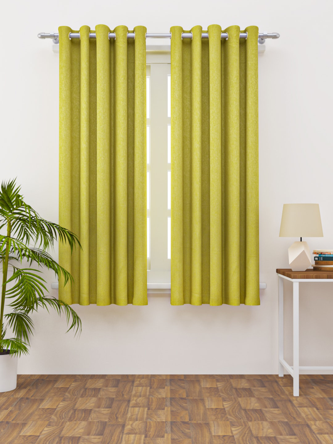 

HAPPY HUES Green Set of 2 Window Curtain