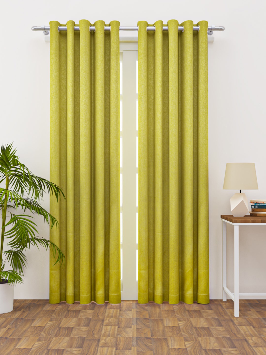 

HAPPY HUES Green Set of 2 Door Curtain
