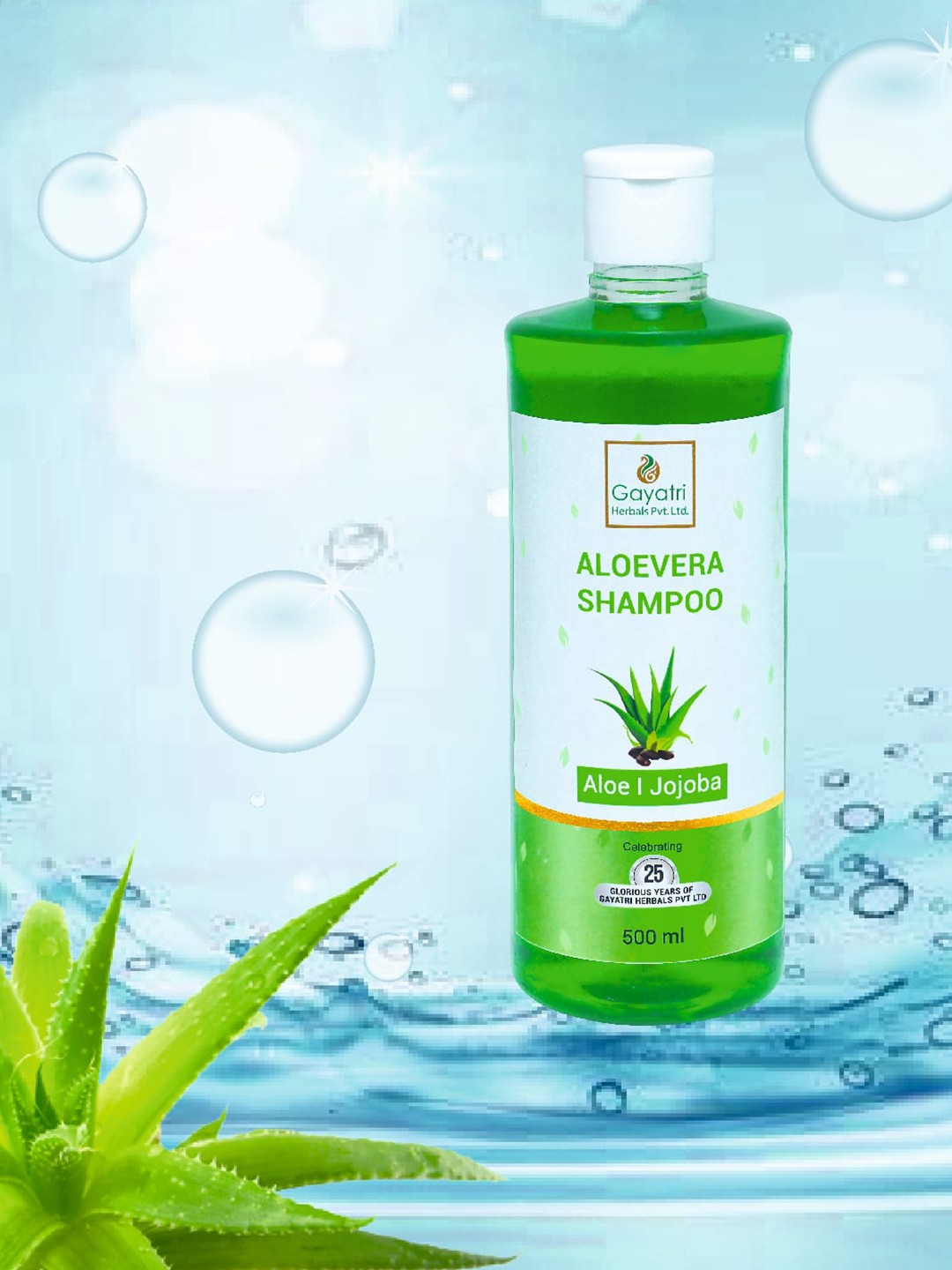 

Gayatri Herbals Aloevera Shampoo 500ml, White