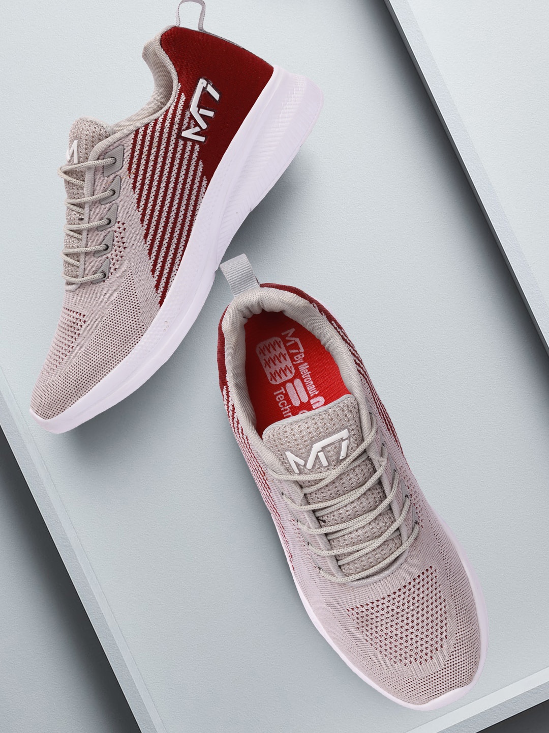 

M7 by Metronaut Men Red Woven Design Sneakers