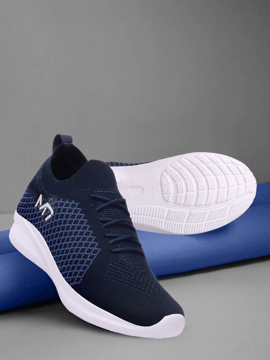 

M7 by Metronaut Men Navy Blue Woven Design Sneakers