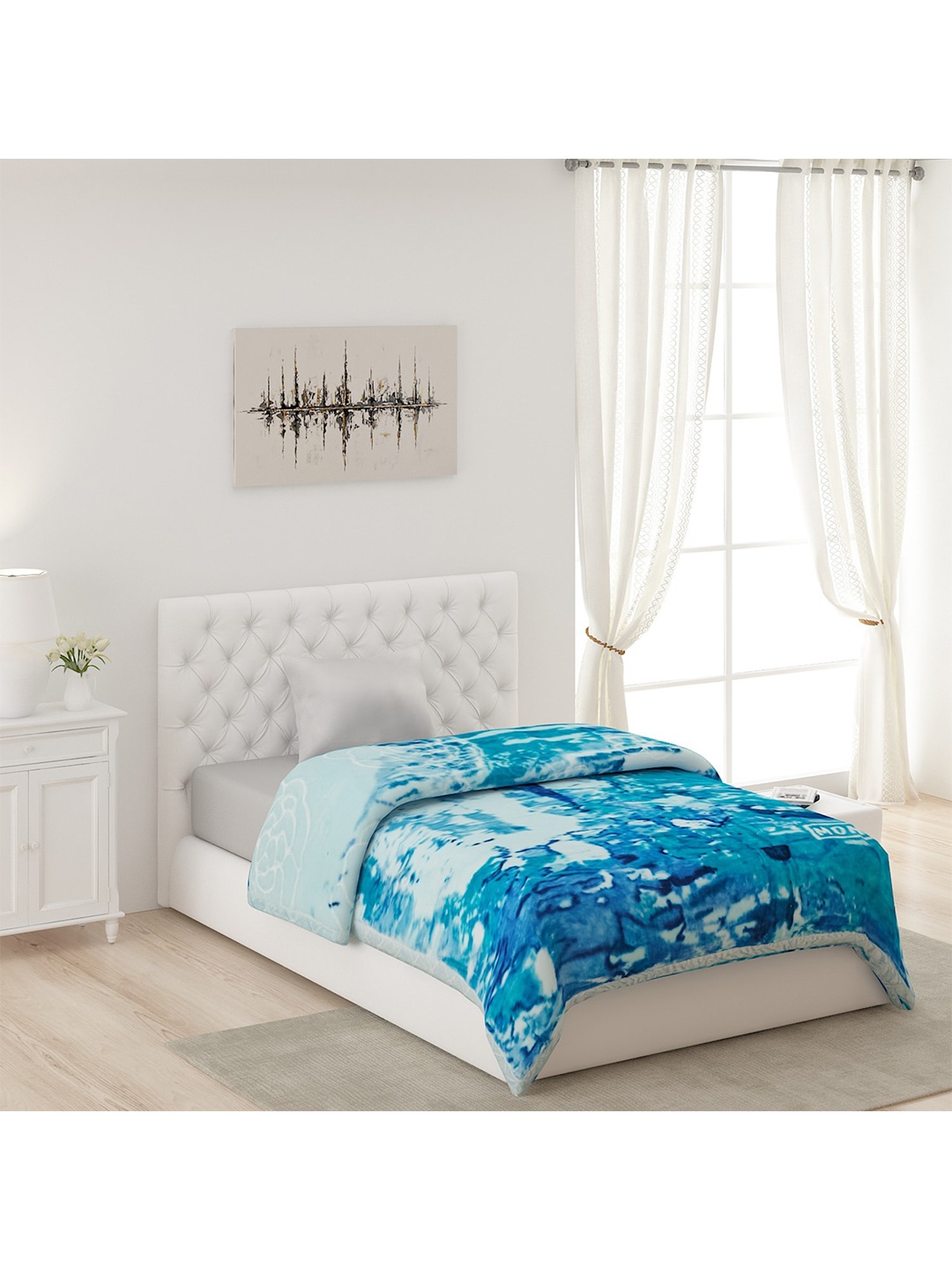 

Monte Carlo Green & Blue Heavy Winter 1000 GSM Single Bed Blanket