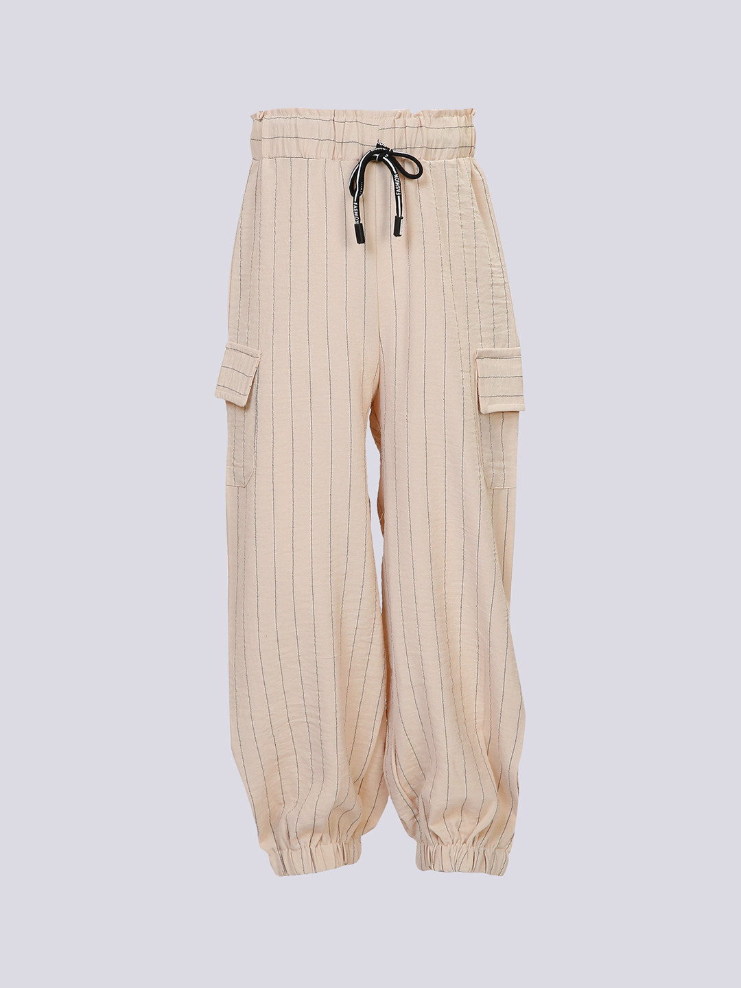 

Hunny Bunny Girls Beige Striped Joggers