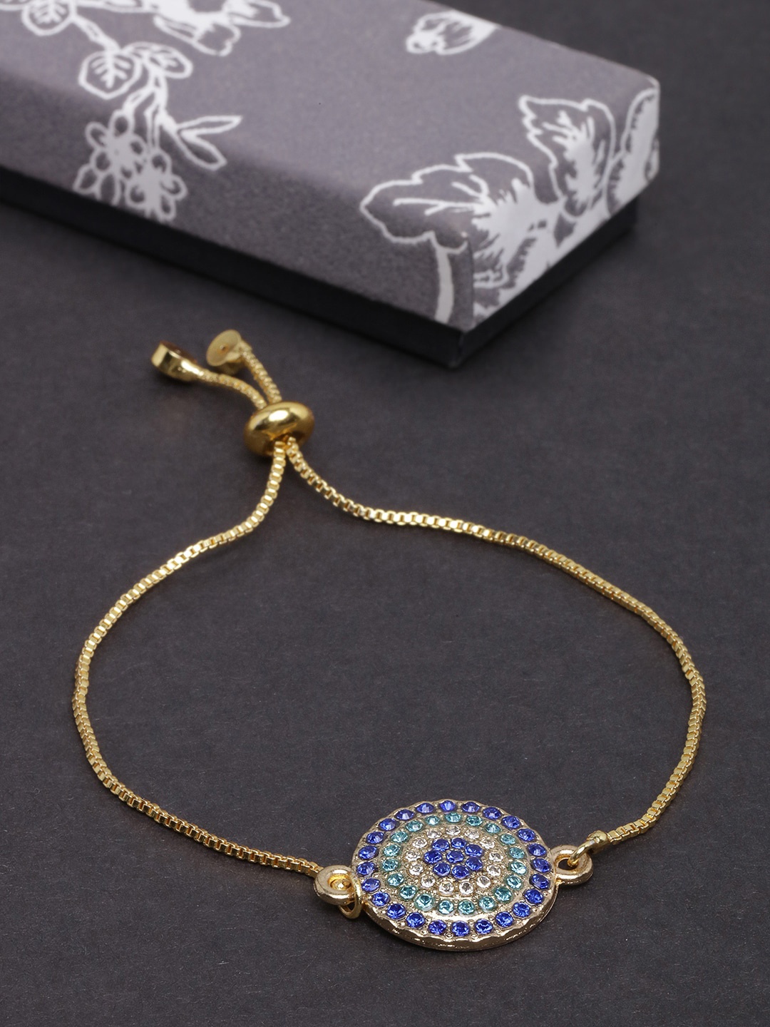 

DIVA WALK Women Gold-Toned & Black Brass Gold-Plated Charm Bracelet