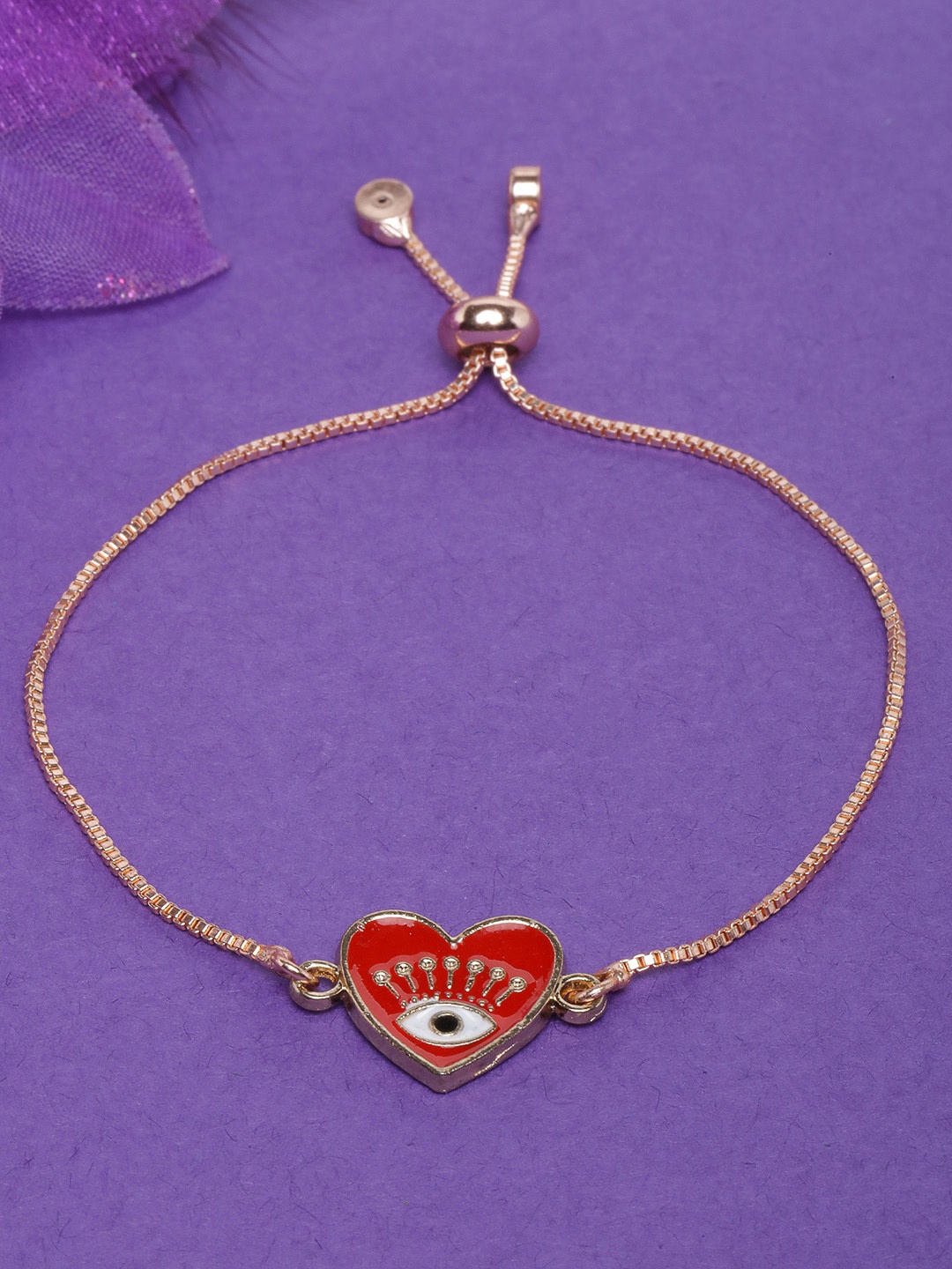 

DIVA WALK Women Rose Gold & Red Brass Rose Gold-Plated Charm Bracelet