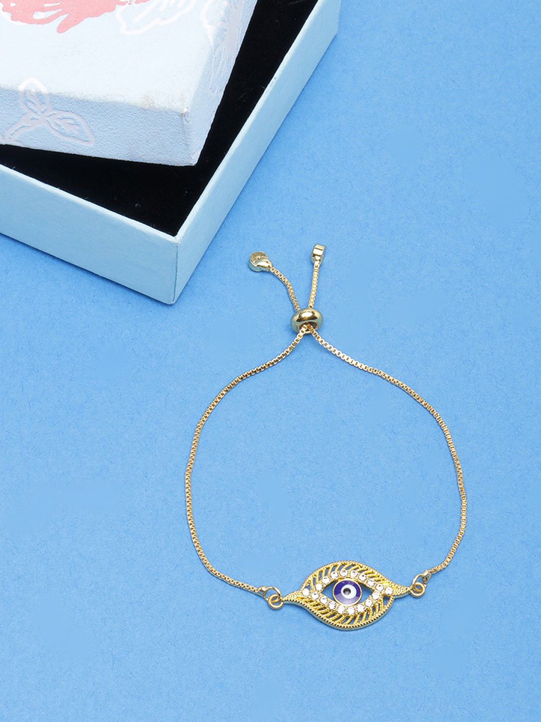 

DIVA WALK Women Gold-Toned & Blue Brass Gold-Plated Charm Bracelet
