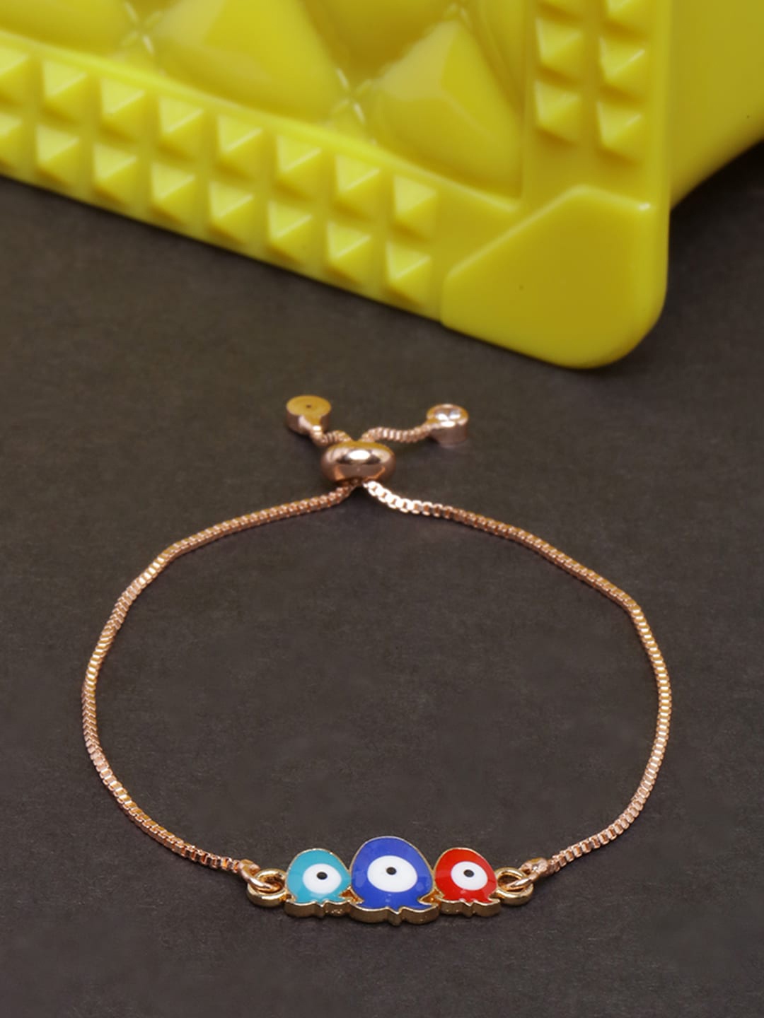 

DIVA WALK Women Rose Gold & Blue Brass Rose Gold-Plated Charm Bracelet