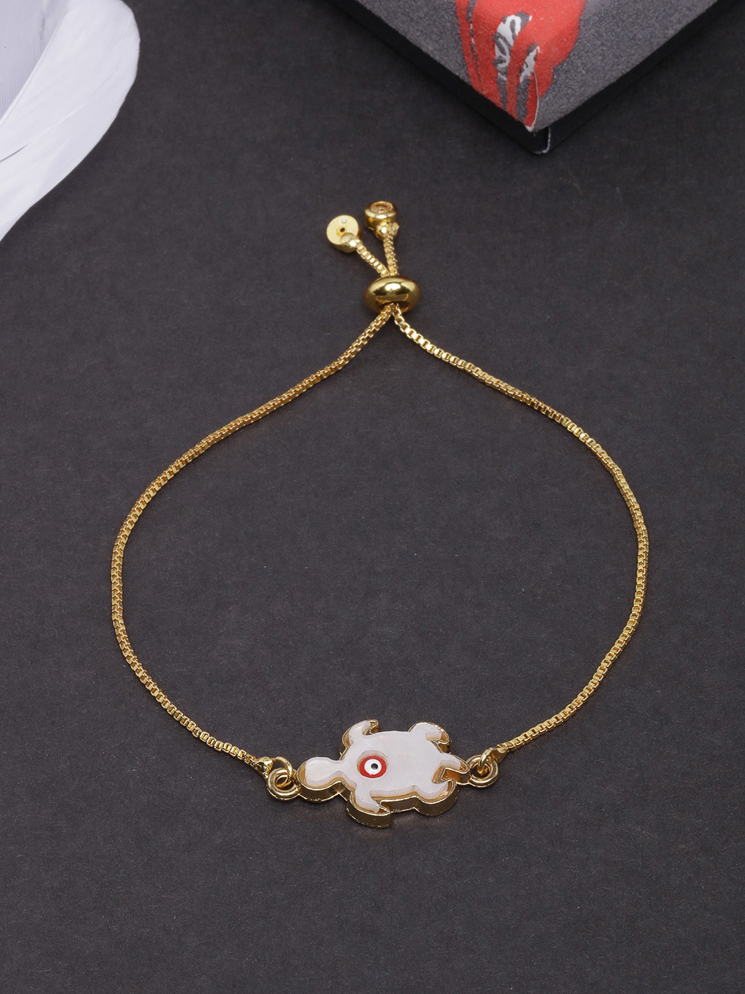 

DIVA WALK Women Rose Gold & White Brass Rose Gold-Plated Charm Bracelet