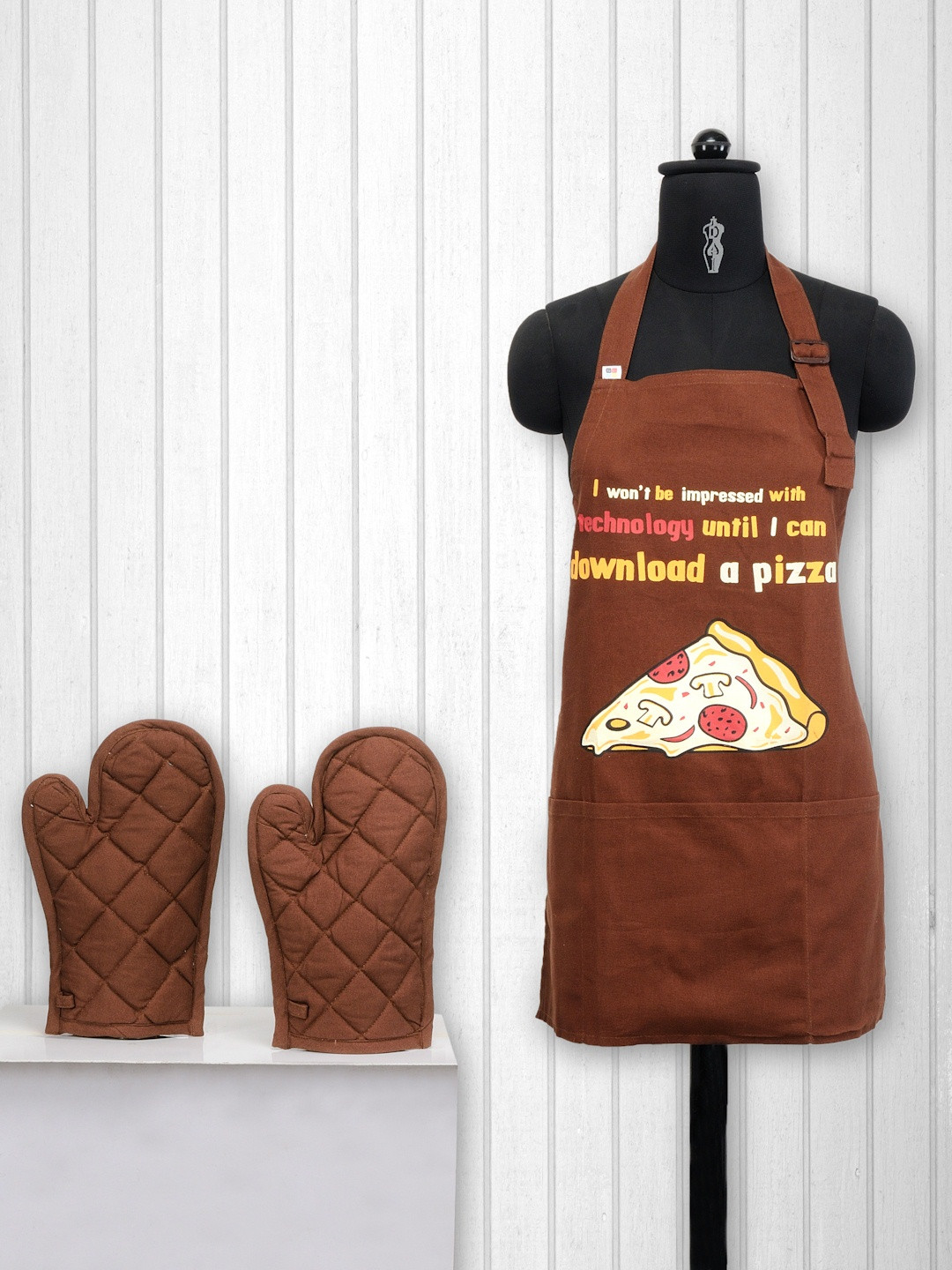 

SWAYAM Unisex Brown Cotton Kitchen Linen Set