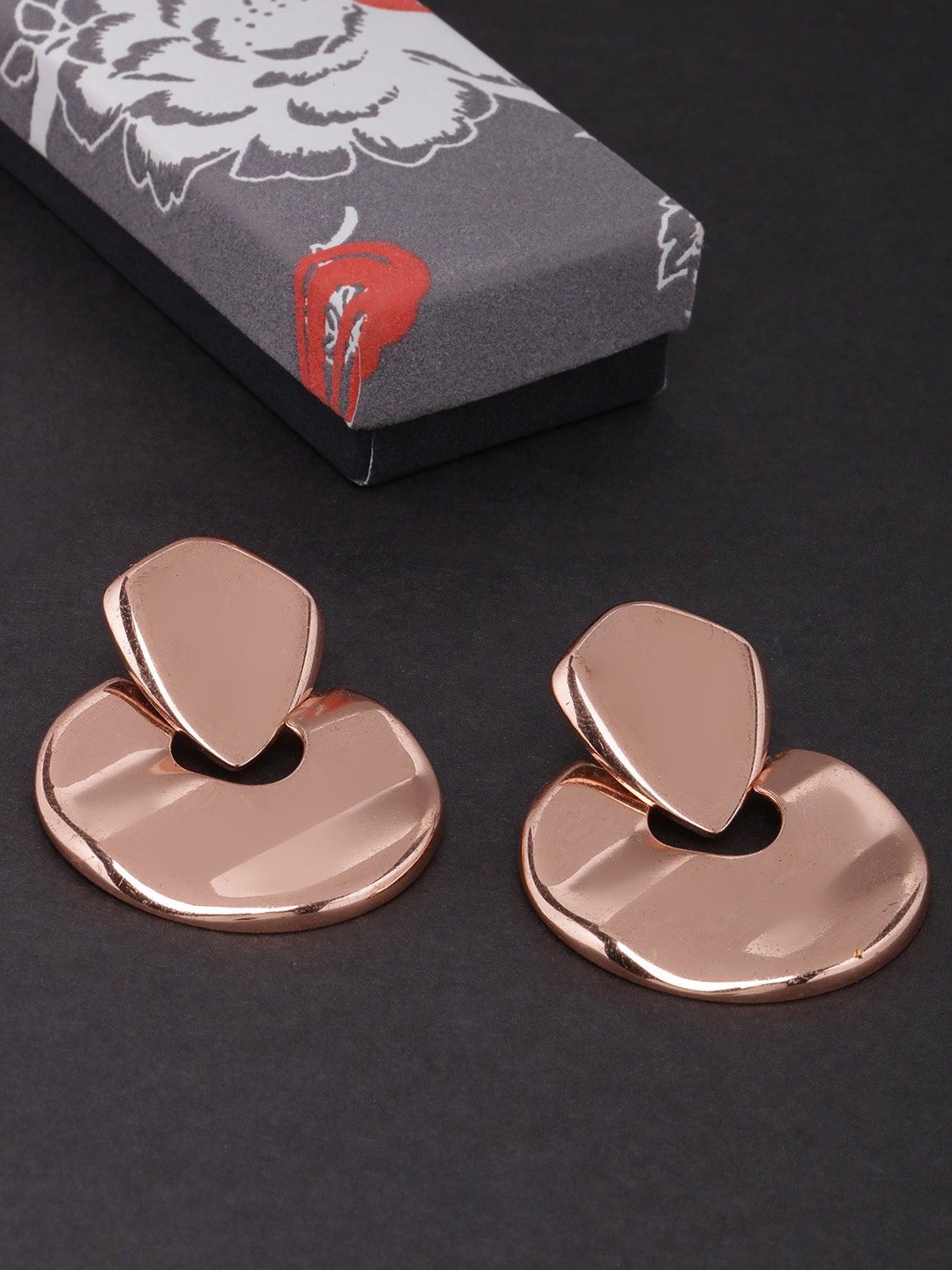 

DIVA WALK Rose Gold Plated Contemporary Drop Earrings