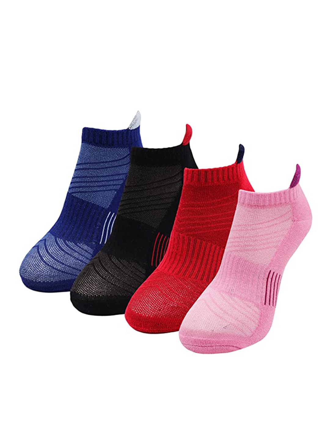 

RC. ROYAL CLASS Women Pack Of 4 Patterned Ankle Length Cotton Socks, Red