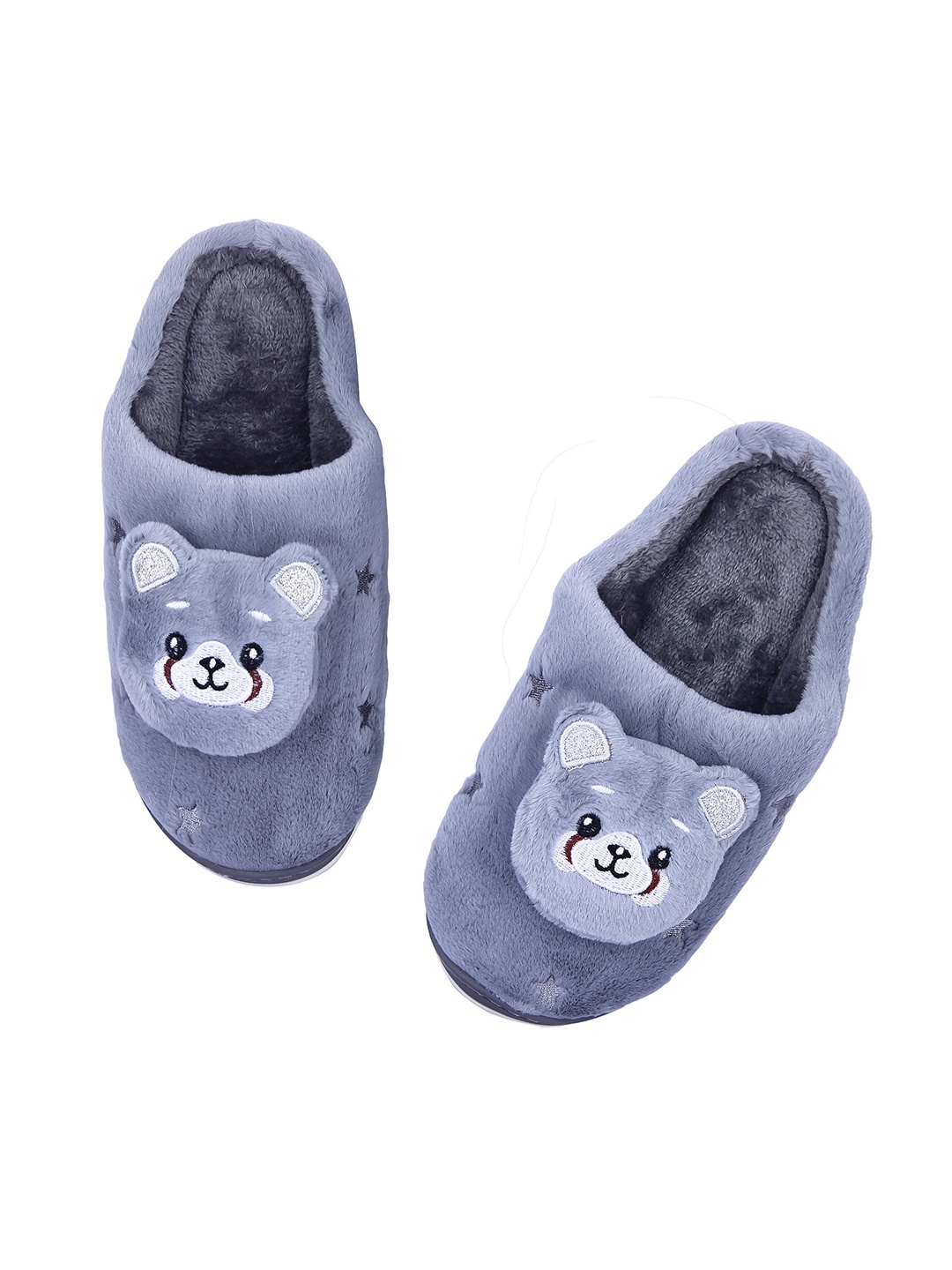 

Brauch Women Grey Fur Room Slippers