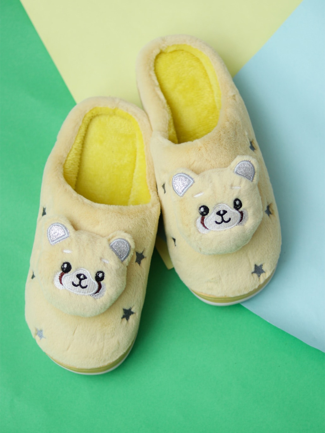 

Brauch Women Yellow Fur Room Slippers