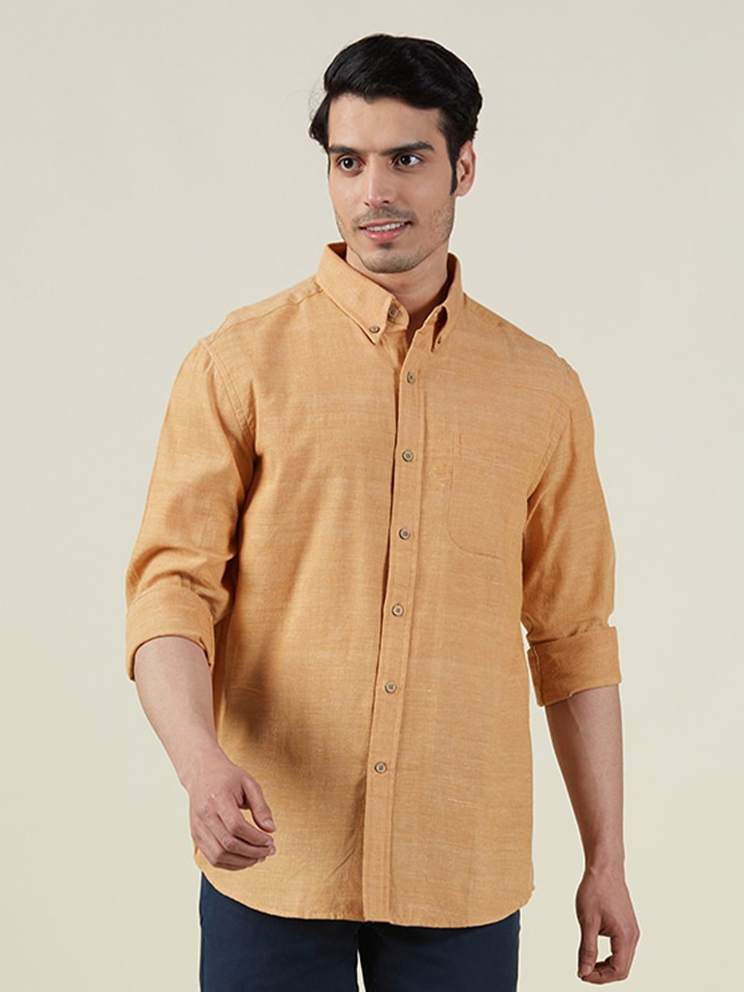 

Fabindia Men Orange Comfort Cotton Casual Shirt