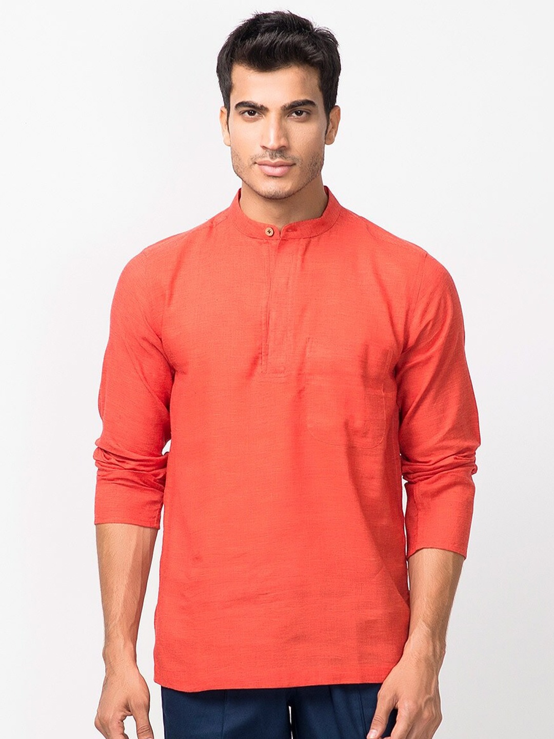 

Fabindia Men Red Cotton Comfort Casual Shirt