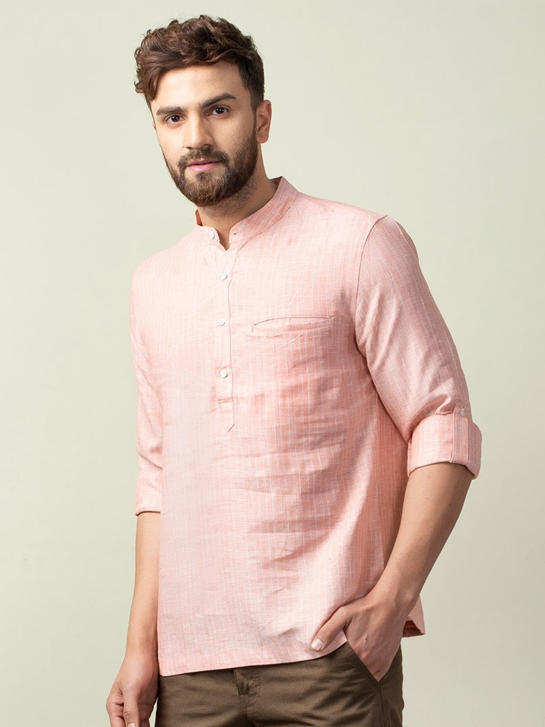 

Fabindia Men Red Slim Fit Casual Shirt
