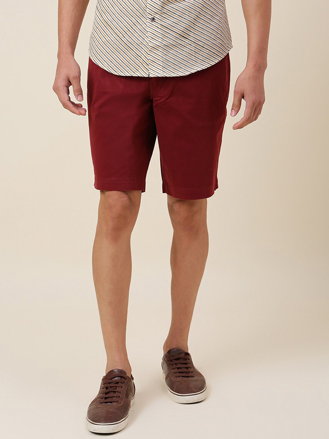 

Fabindia Cotton Slim Fit Shorts, Magenta