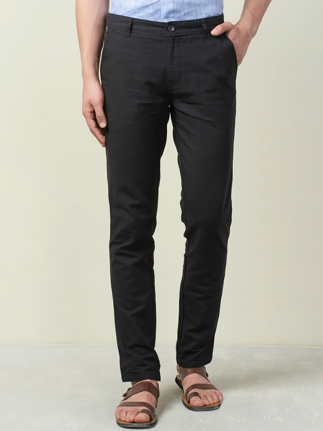 

Fabindia Men Black Comfort Cotton Regular Fit Trouser