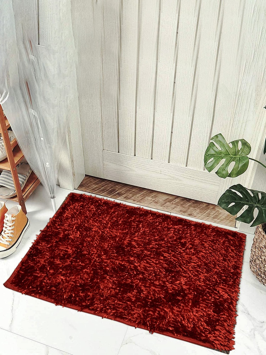 

Homitecture Red Shaggy Anti Skid Doormat