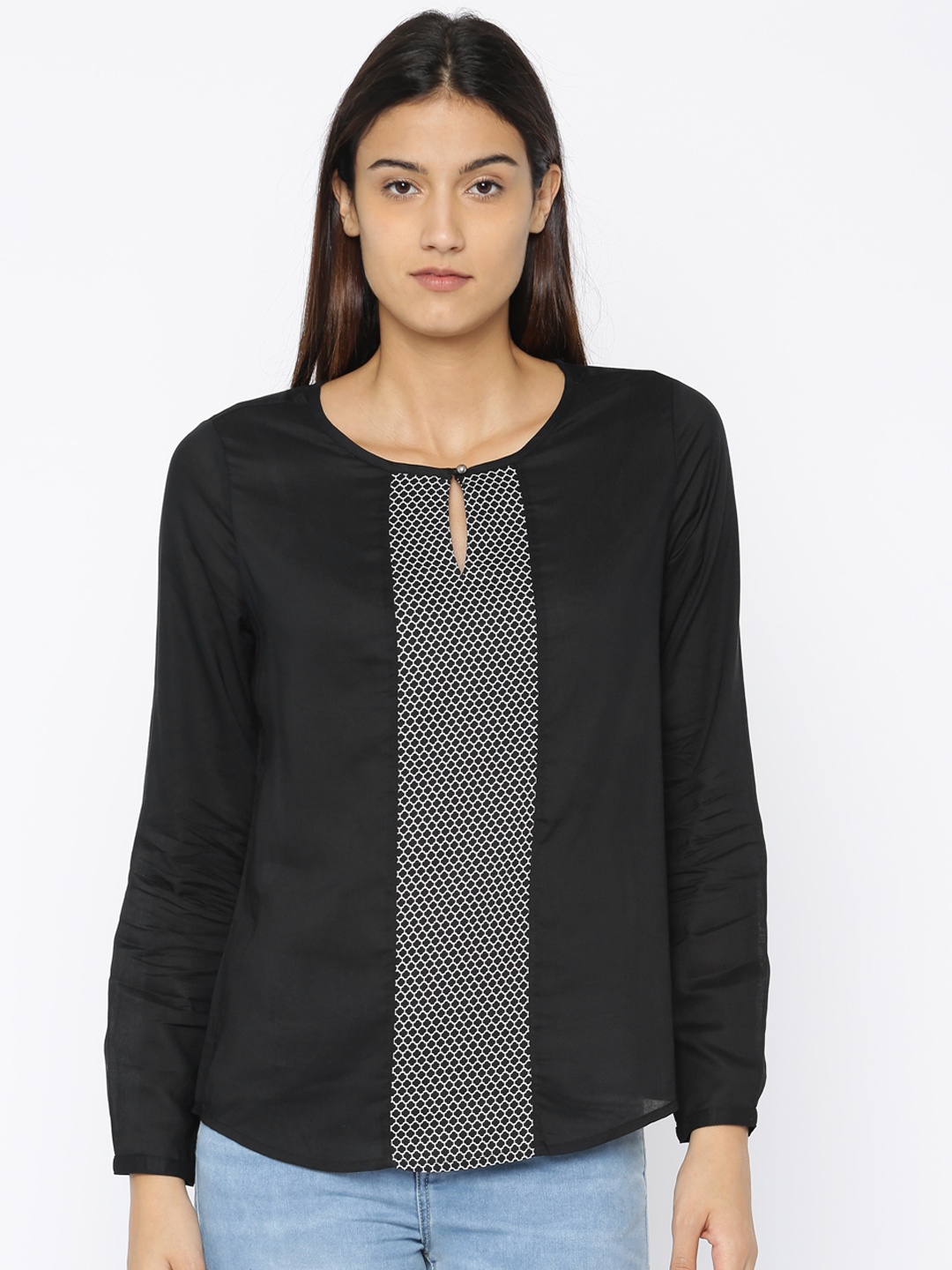 

U.S. Polo Assn. Women Women Black Printed Top