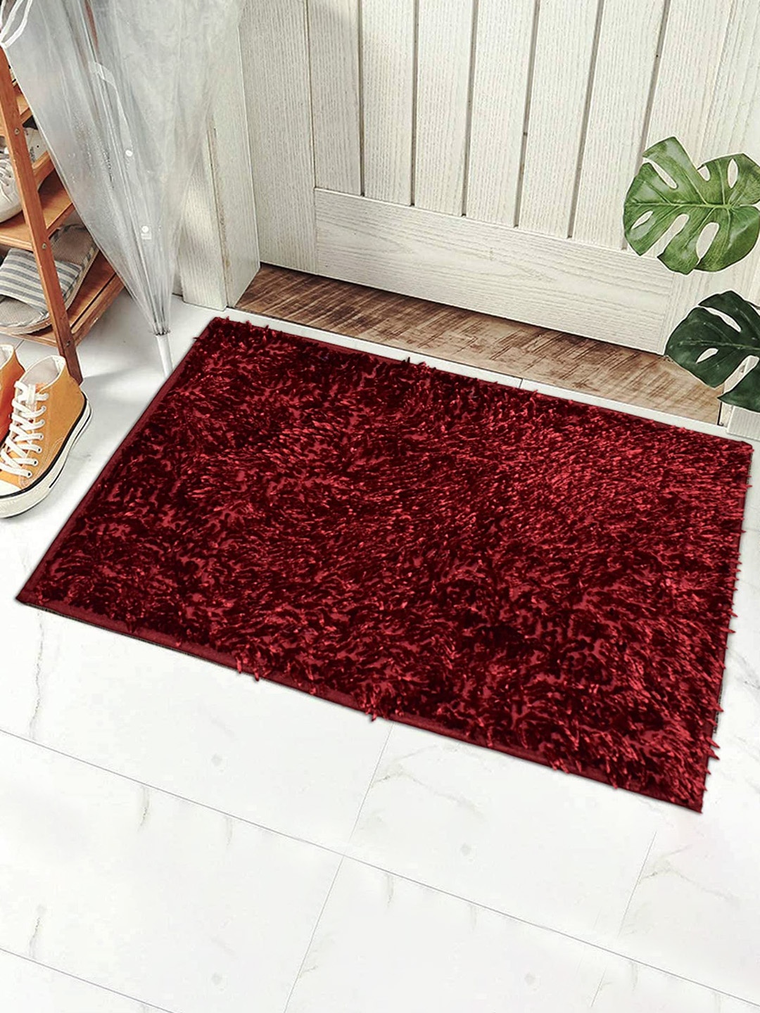 

Homitecture Maroon Anti-Skid with Rubber Backing Doormats