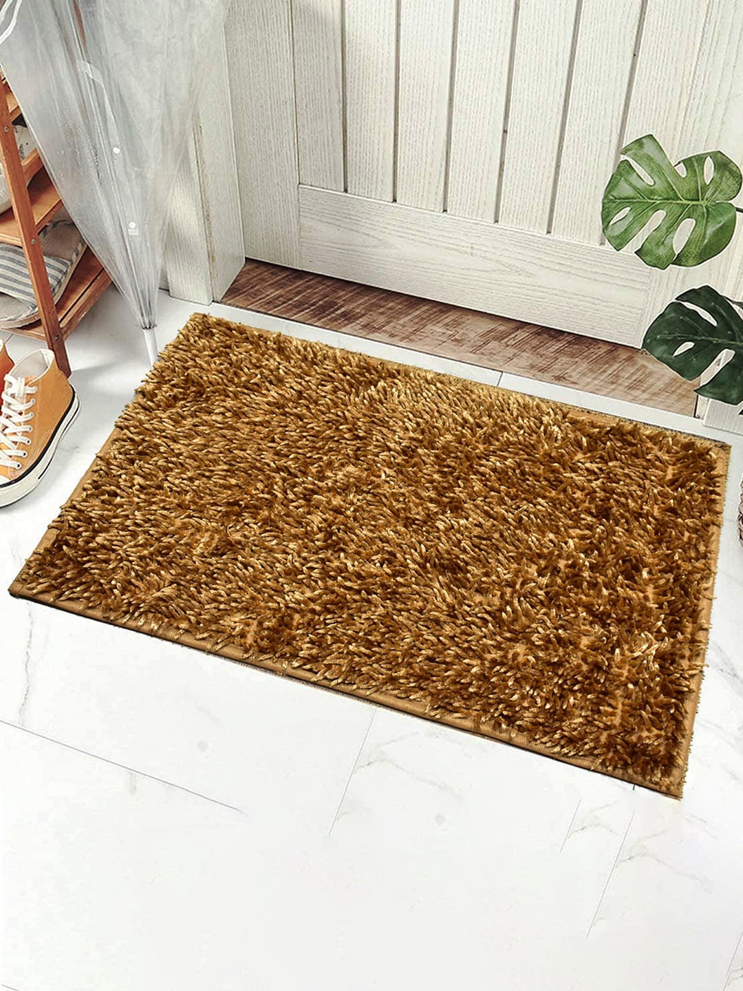 

Homitecture Gold-Colored Shaggy Anti-Skid With Rubber Backing Doormats