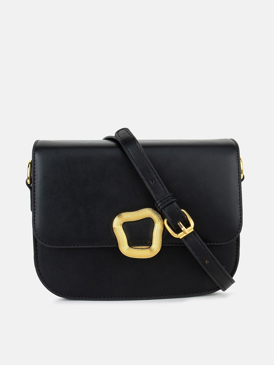 

Kazo Black PU Structured Sling Bag