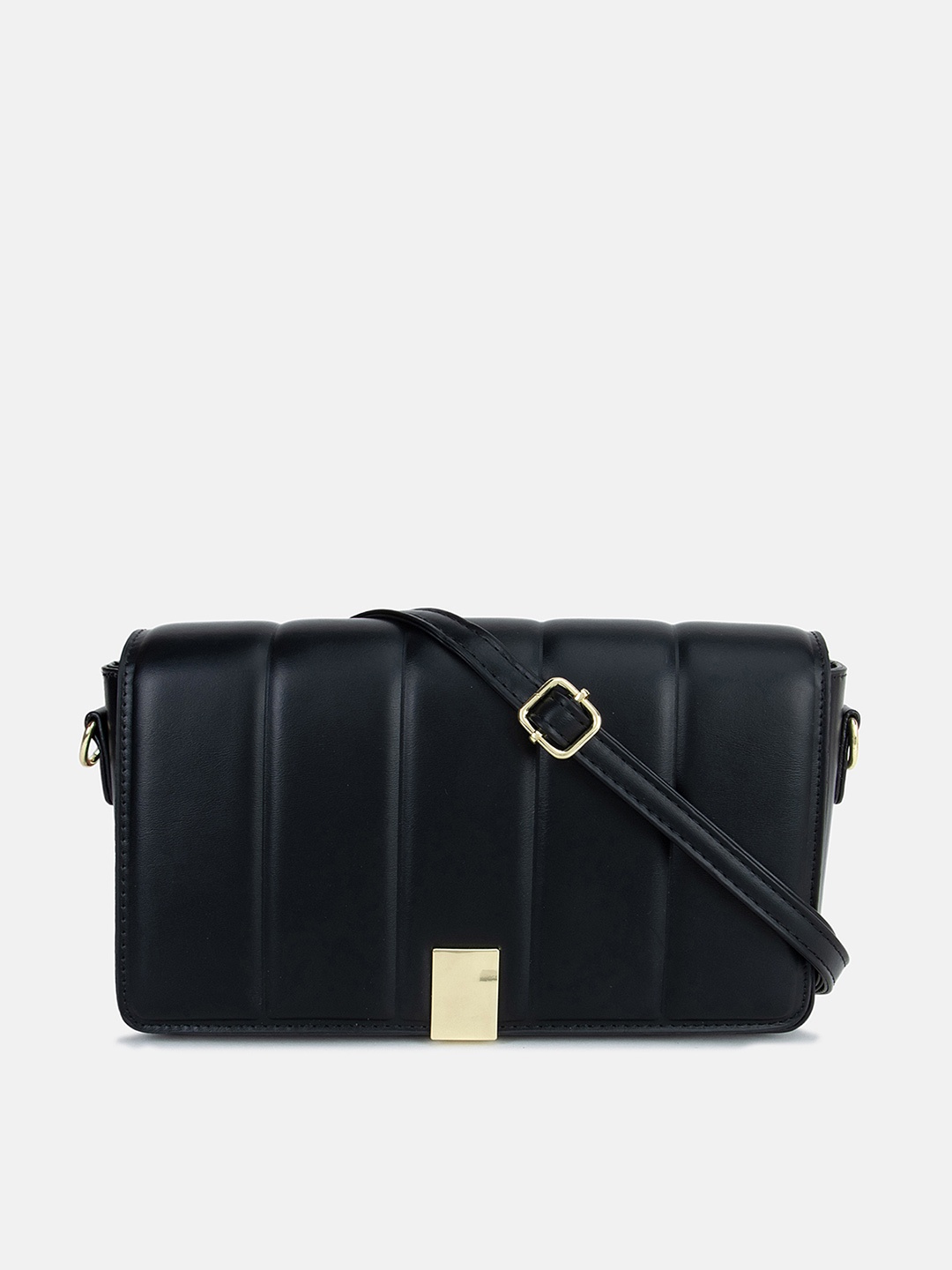 

Kazo Black PU Structured Sling Bag