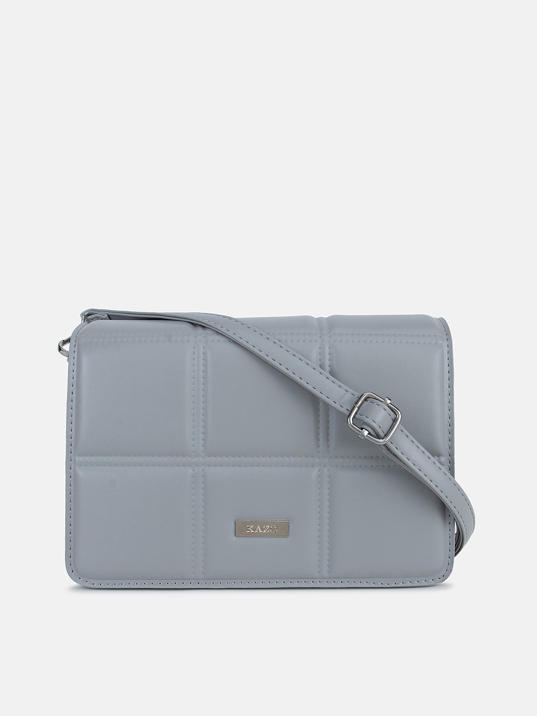 

Kazo Grey Structured Handheld Bag with Quilted