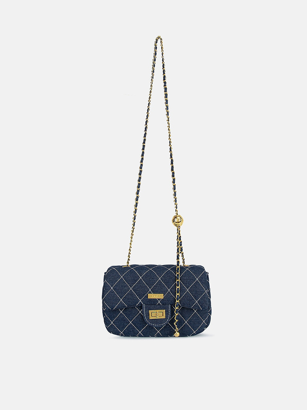 

Kazo Blue Checked Structured Sling Bag