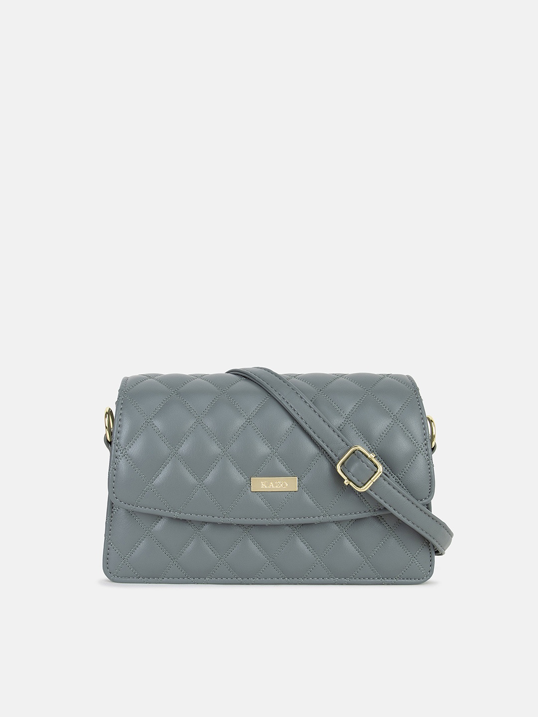 

Kazo Grey Checked Textured Structured Handheld Bag