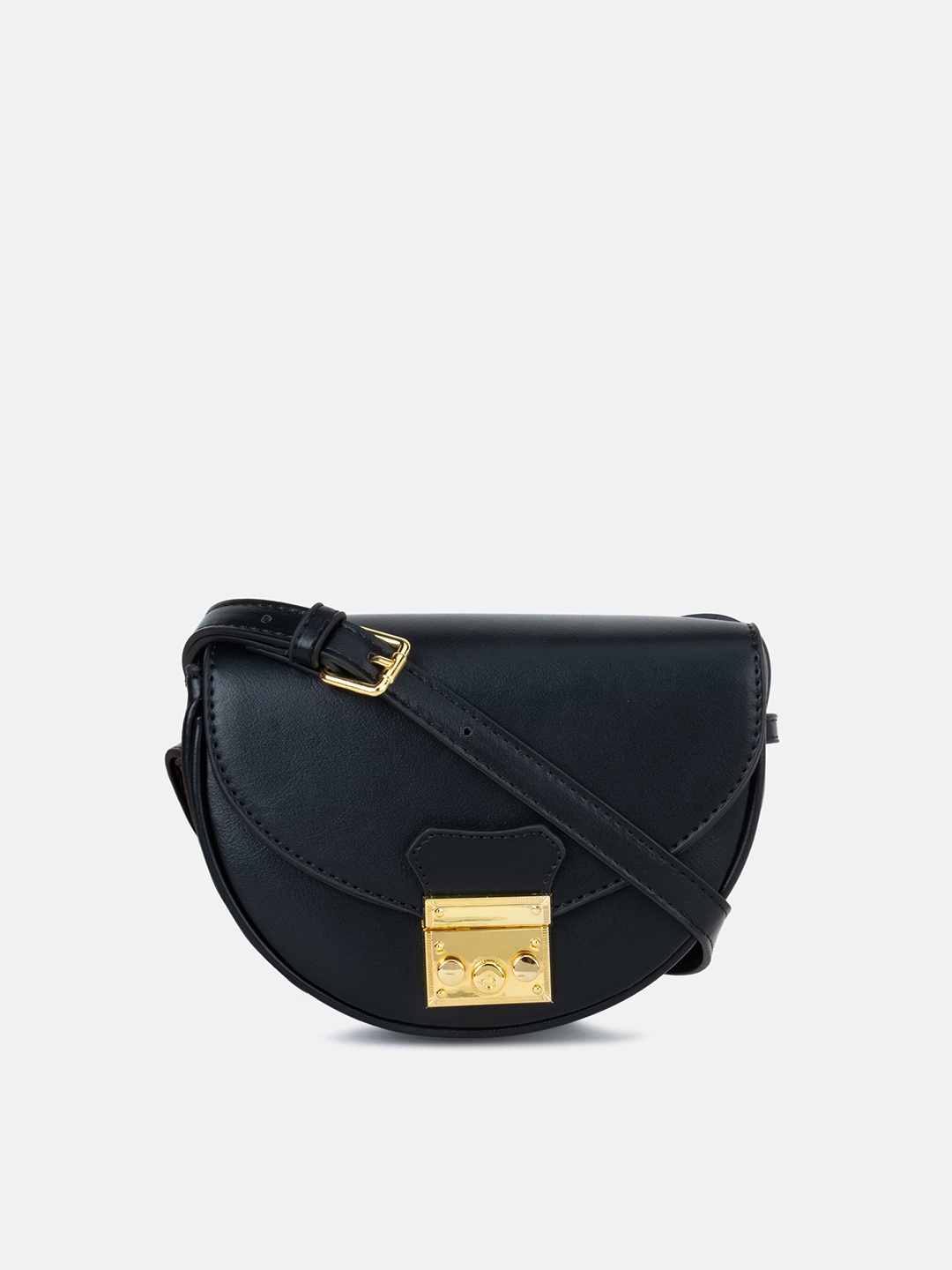 

Kazo Black PU Structured Sling Bag