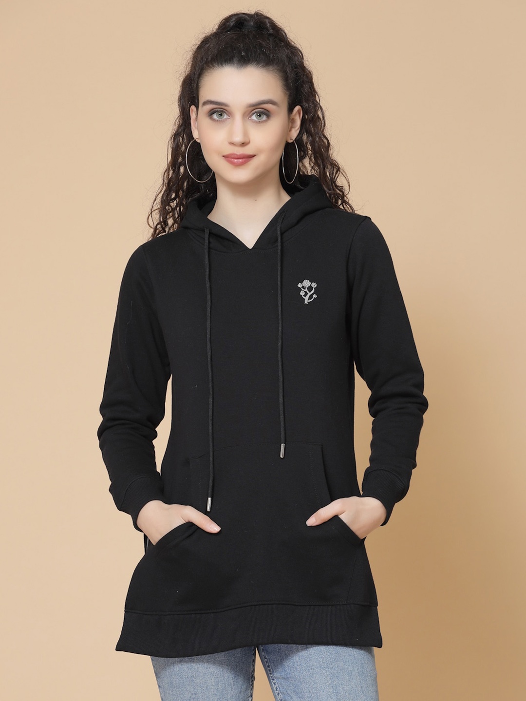 

Wool Trees Women Black Hooded Sweatshirt