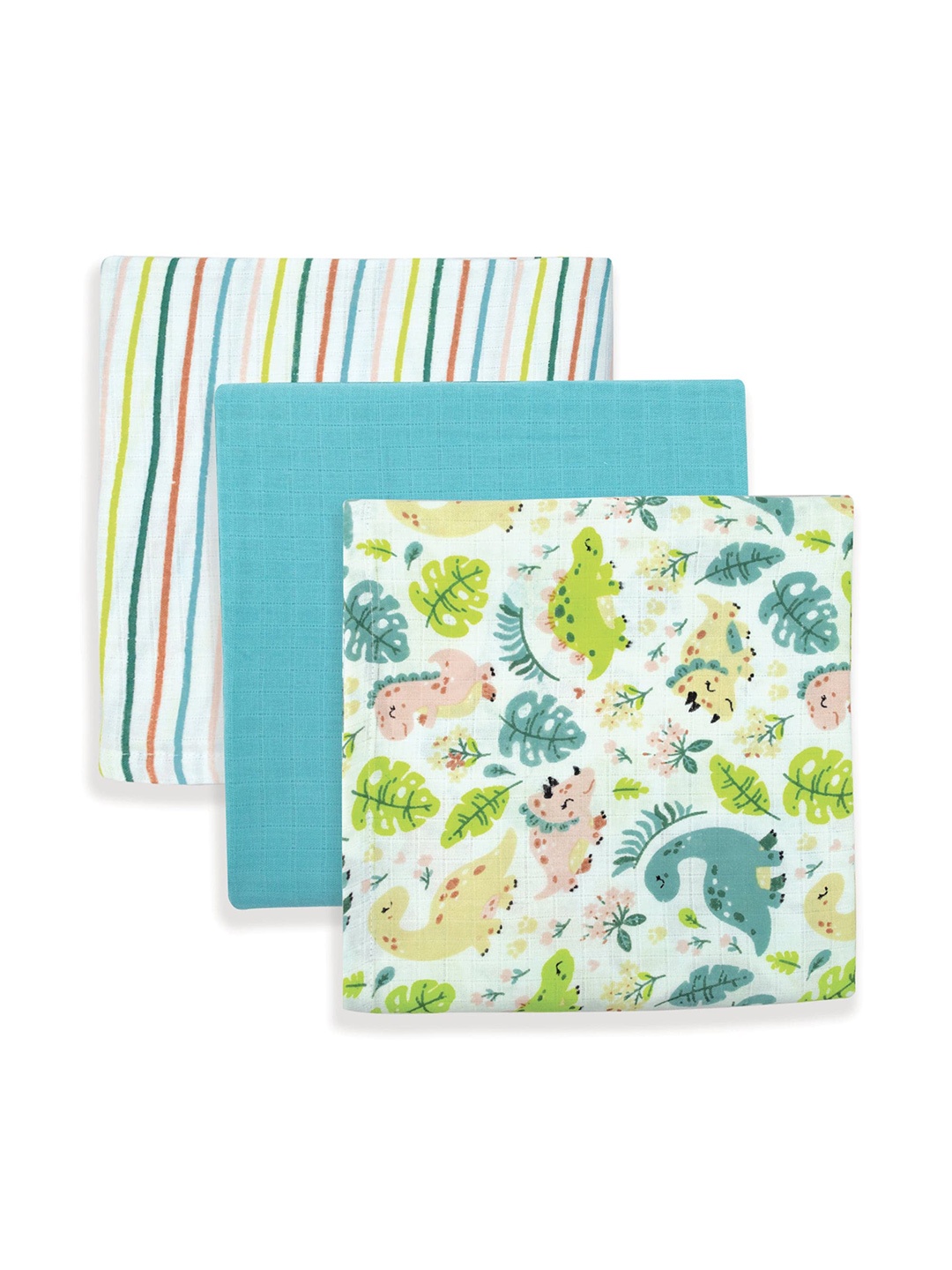 

TIDY SLEEP White & Green Ethnic Motifs Mild Winter 210 GSM Cotton Single Bed Blanket