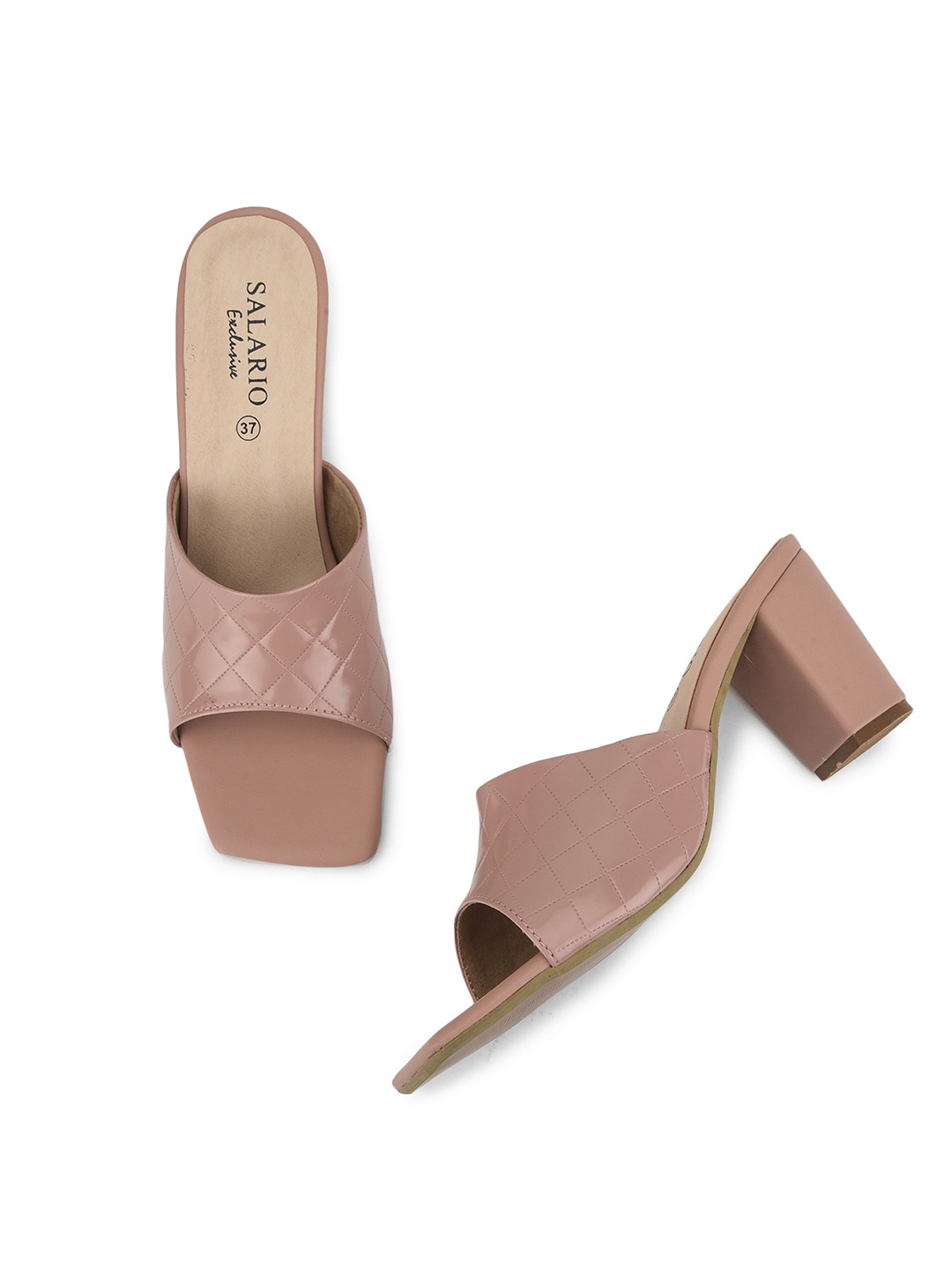 

SALARIO Textured Block Heels, Nude