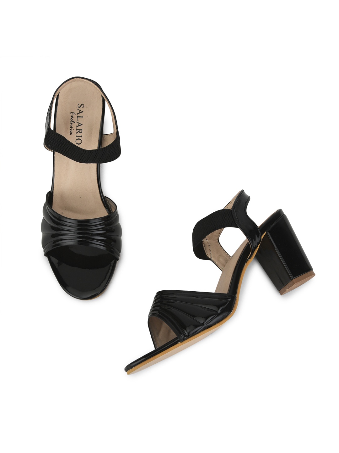 

SALARIO Textured Block Heels, Black