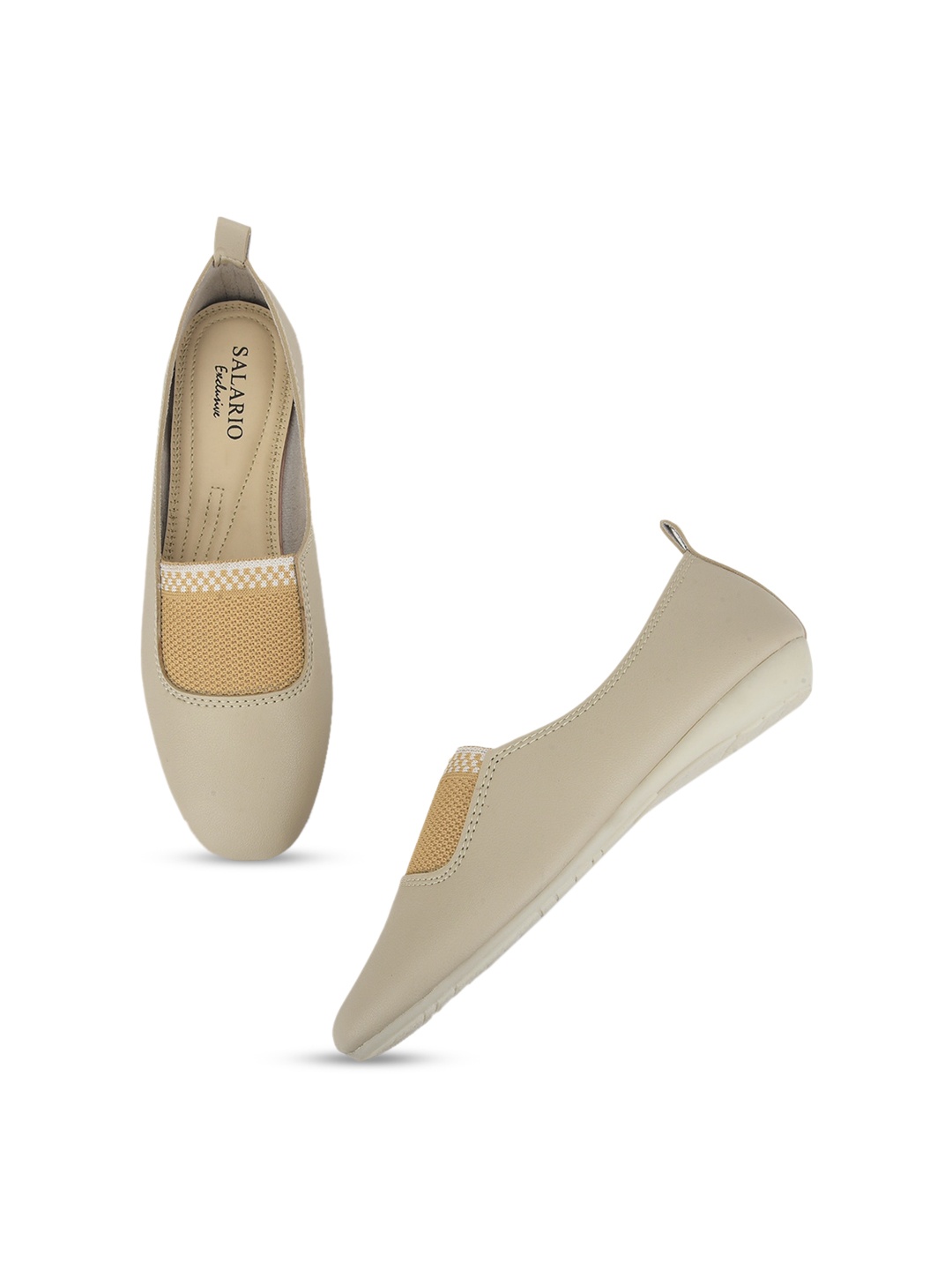 

SALARIO Women Cream-Coloured Slip-On Sneakers