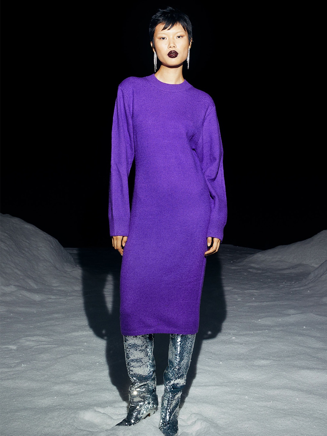 

H&M Purple Knitted Bodycon Dress