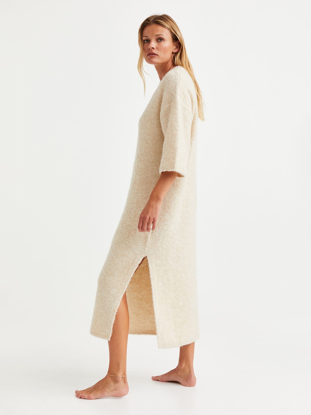 

H&M Off White Wool-Blend Dress