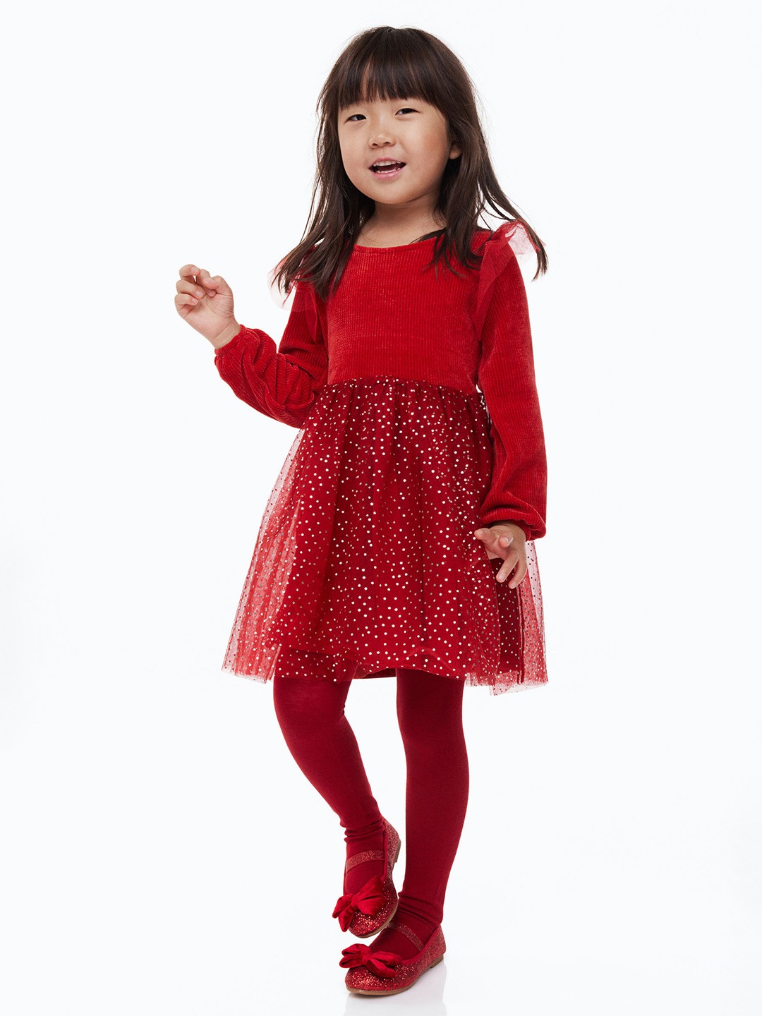 

H&M Red Chenille and Tulle Dress