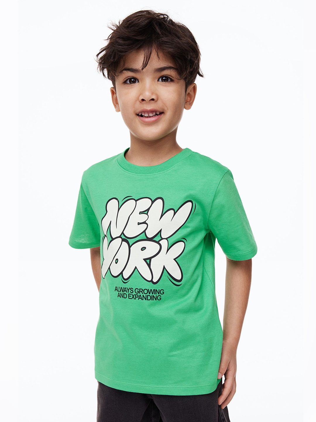 

H&M Boys Green Printed T-Shirt