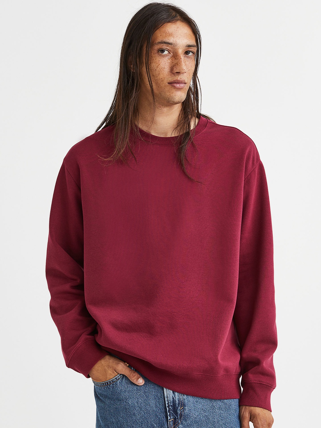

H&M Relaxed Fit Sweatshirt, Red