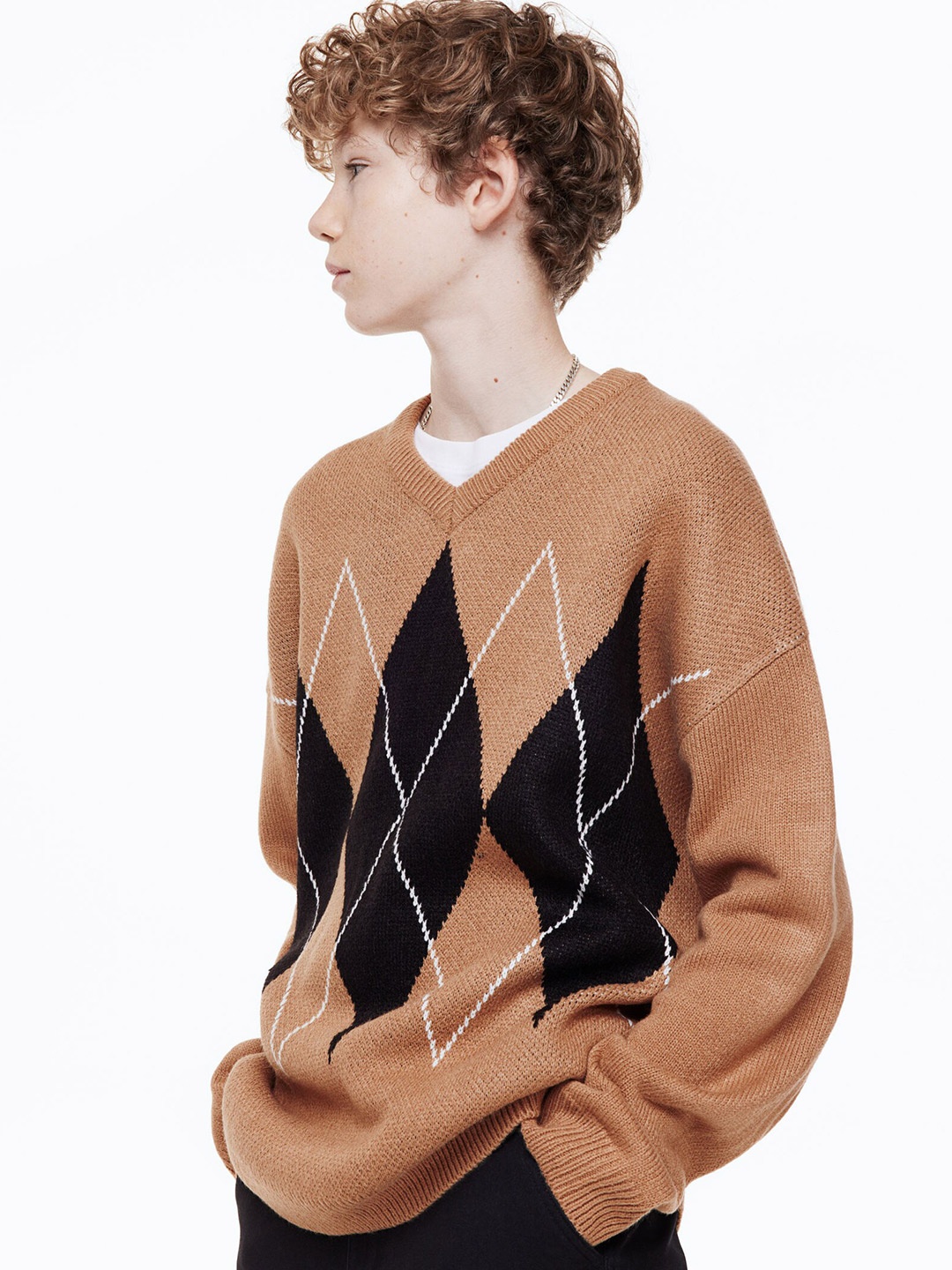 

H&M Boys Beige Jacquard-Knit Jumper