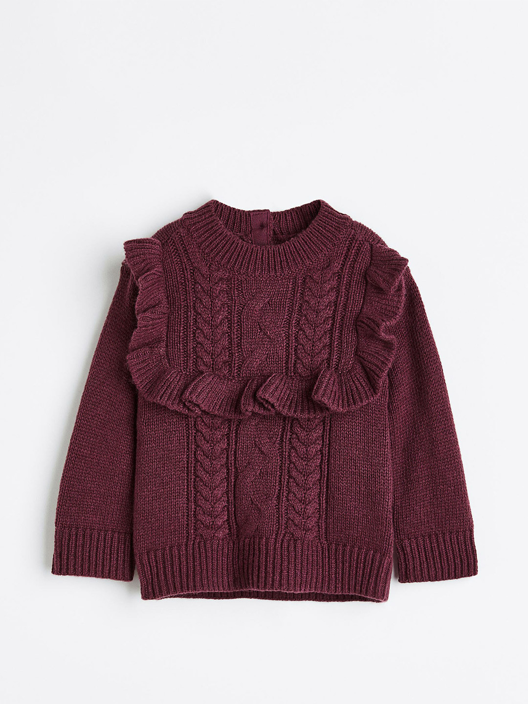 

H&M Girls Purple Flounce-Trimmed Jumper