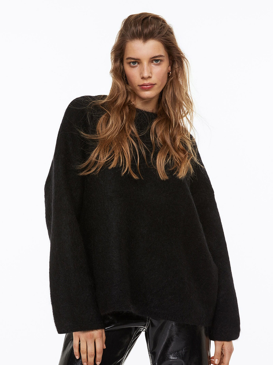 

H&M Women Black Mohair-Blend Jumper