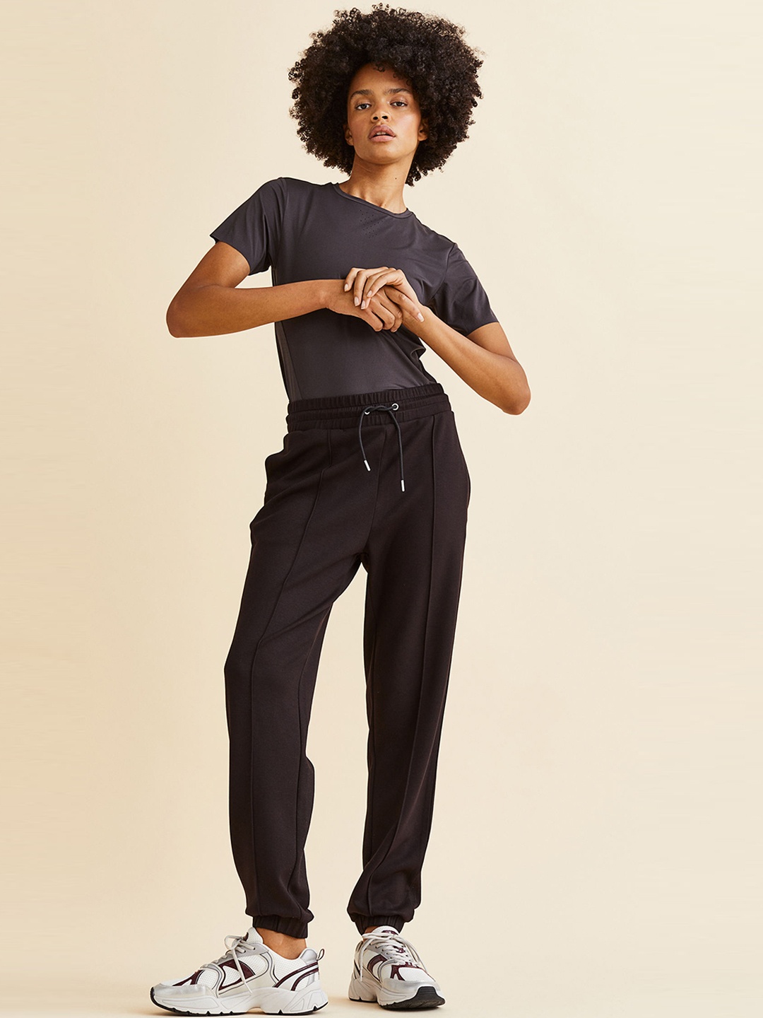 

H&M Women Black Sports Joggers In DryMove
