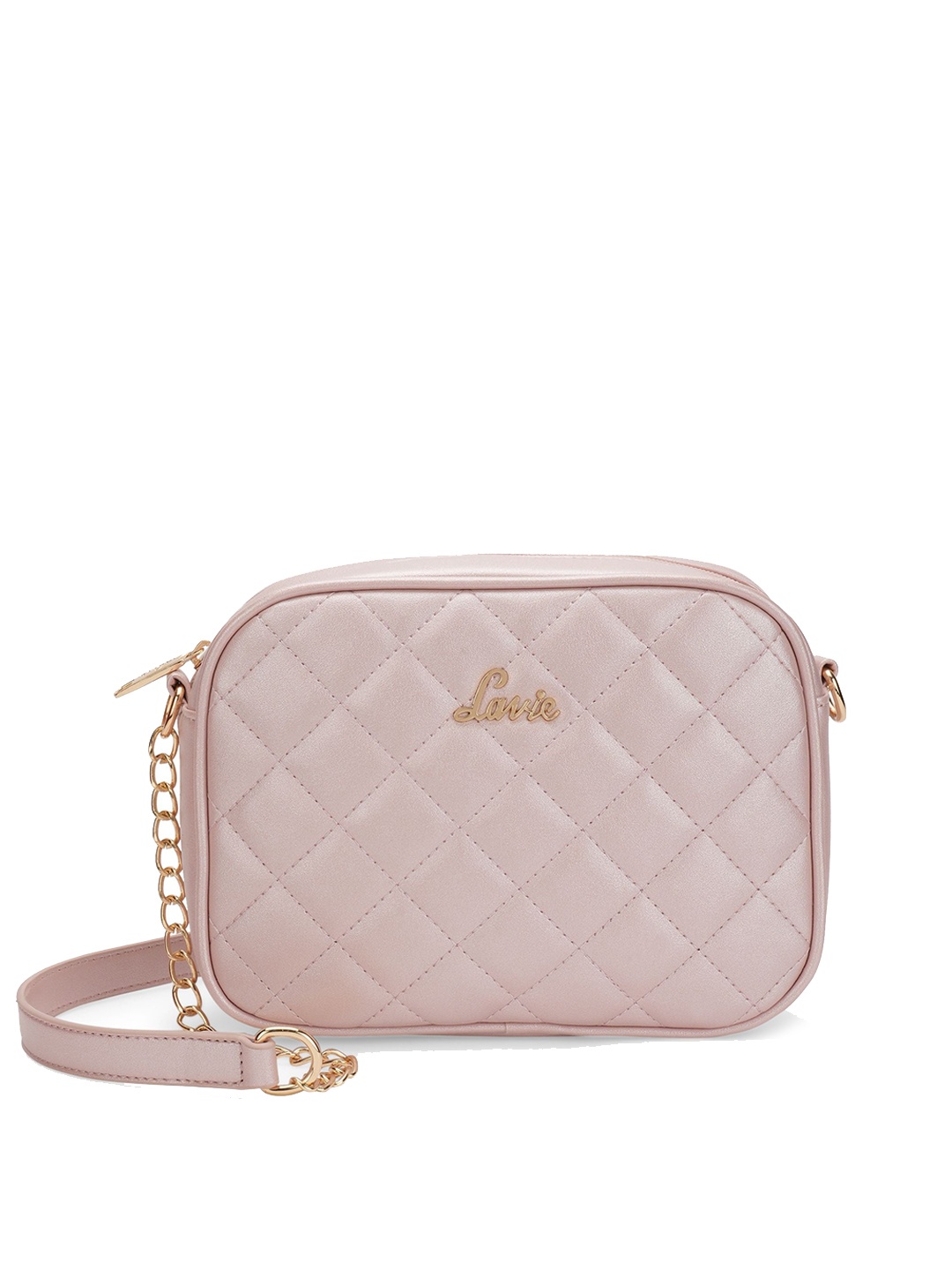 

Lavie Pink Structured Sling Bag with Quilted
